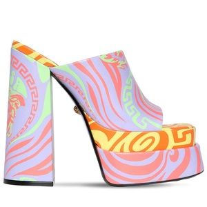 Versace leather platform mules.